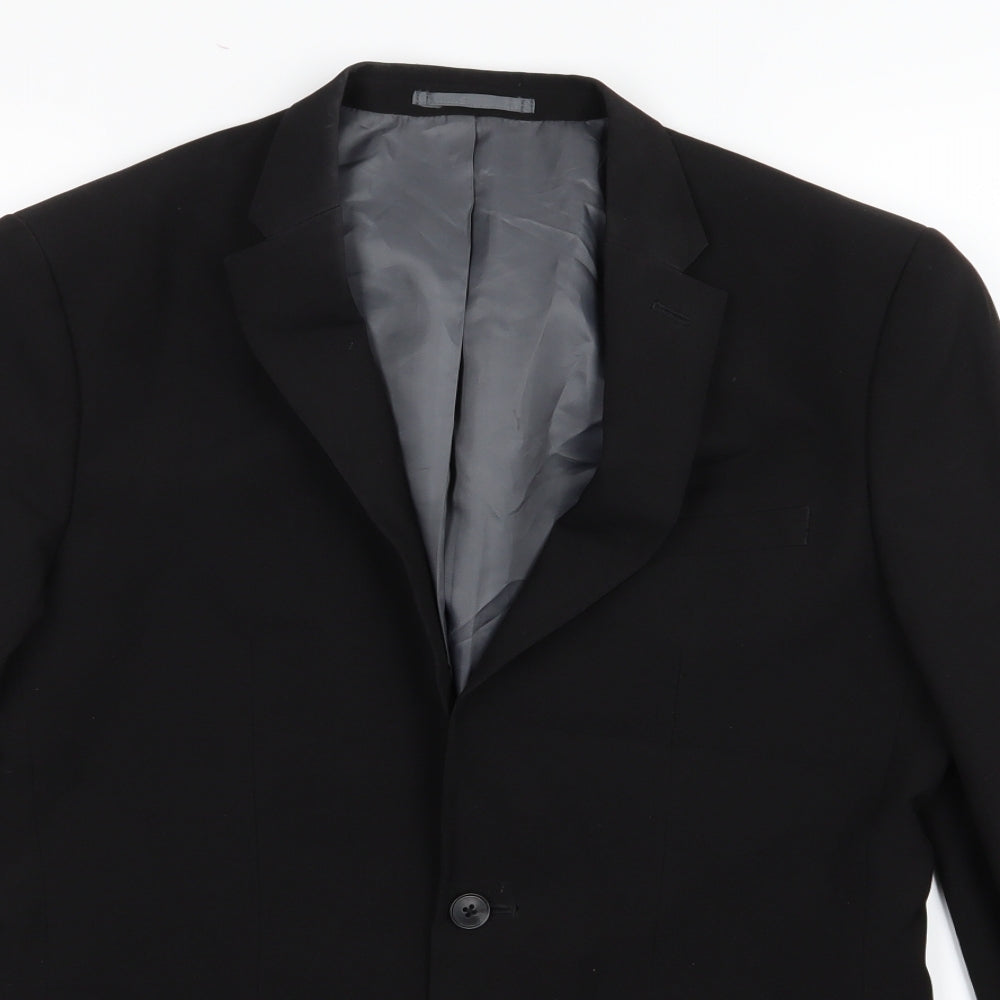Mens UK Size 38 Cedar Wood State Regular Black Suit Jacket