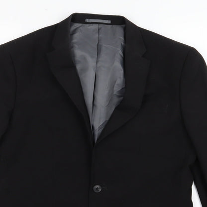 Mens UK Size 38 Cedar Wood State Regular Black Suit Jacket