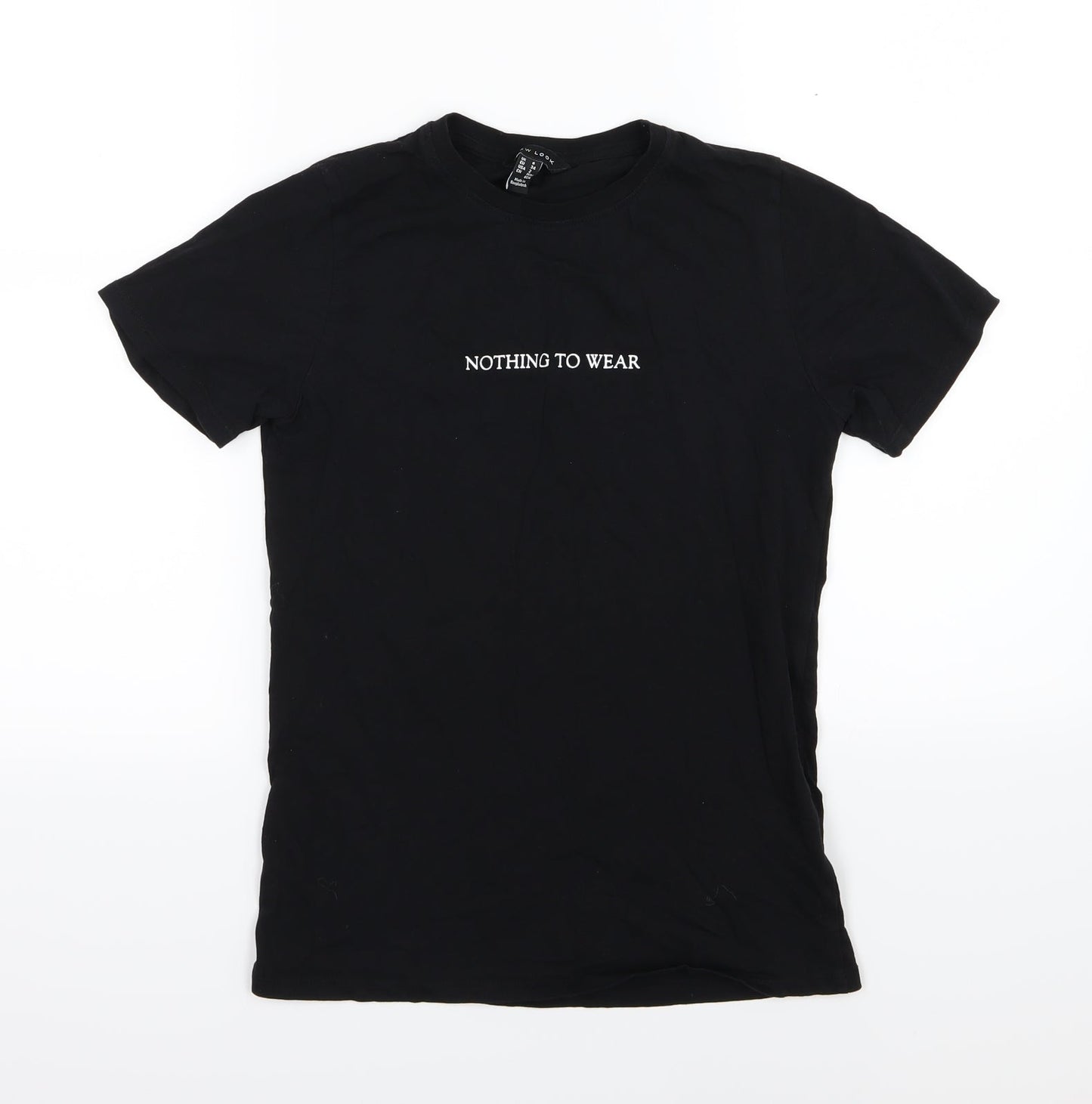Womens UK Size 6 New Look Black Basic T-Shirt