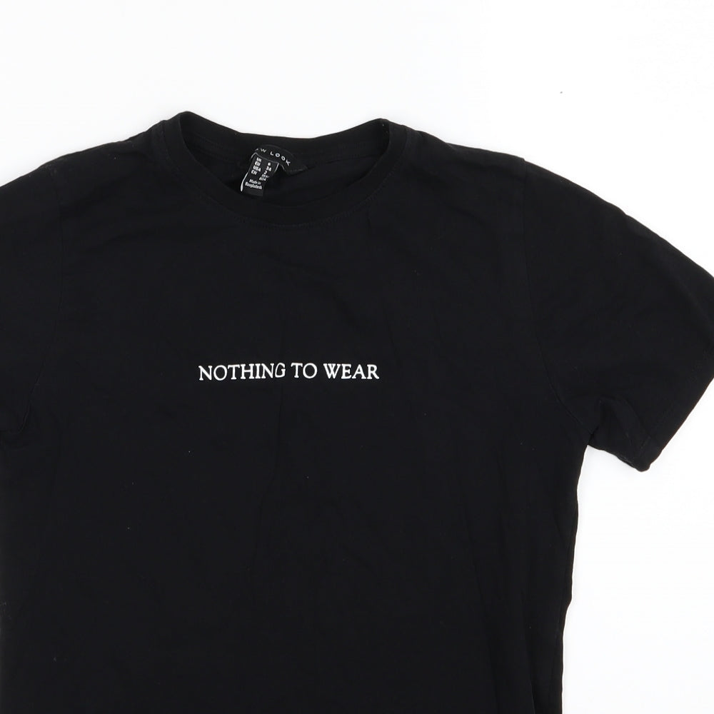 Womens UK Size 6 New Look Black Basic T-Shirt