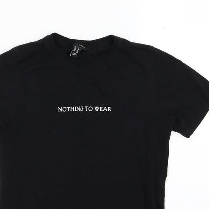 Womens UK Size 6 New Look Black Basic T-Shirt