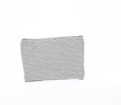 Primark Womens Black Striped  Cropped T-Shirt Size XS