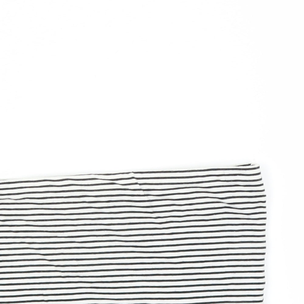 Primark Womens Black Striped  Cropped T-Shirt Size XS