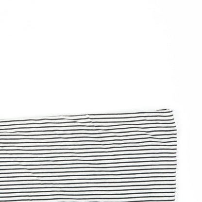 Primark Womens Black Striped  Cropped T-Shirt Size XS