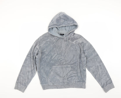 Additional front view of Topshop women’s grey pullover hoodie, size UK 8