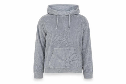 Front view of Topshop women’s grey pullover hoodie, size UK 8