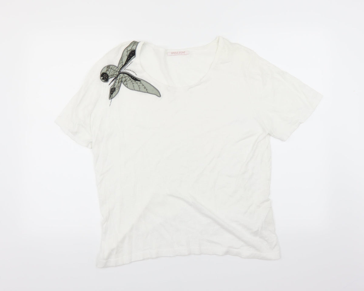 Anna Rose Womens White   Pullover Jumper Size L  - BUTTERFLY