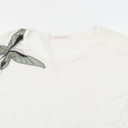 Anna Rose Womens White   Pullover Jumper Size L  - BUTTERFLY