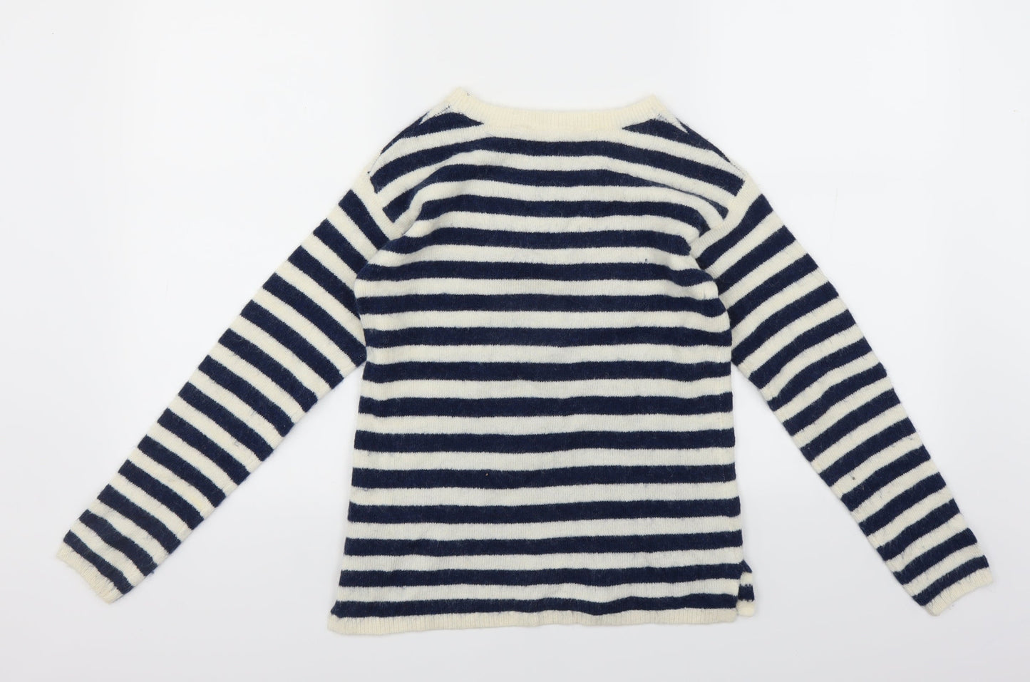 H&M Girls Blue Striped  Pullover Jumper Size 10-11 Years  - LOVE