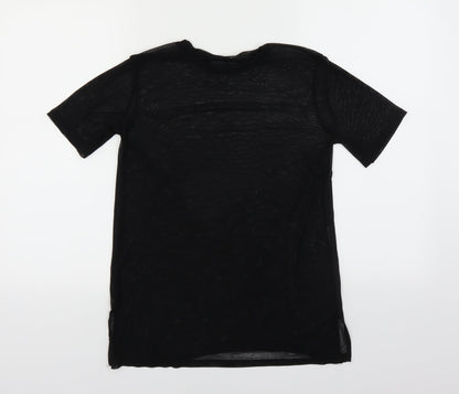 Womens UK Size 8 New Look Black Basic T-Shirt