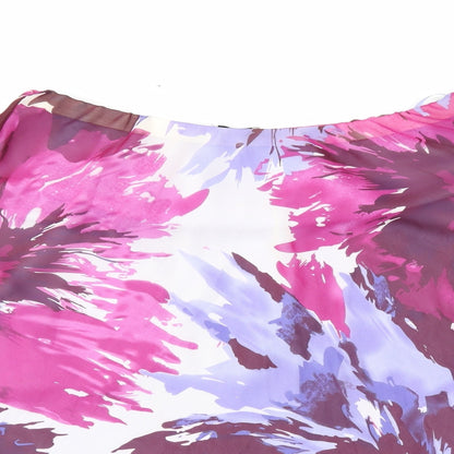 Victoria Layne Womens Pink Floral  Flare Skirt Size 34 in