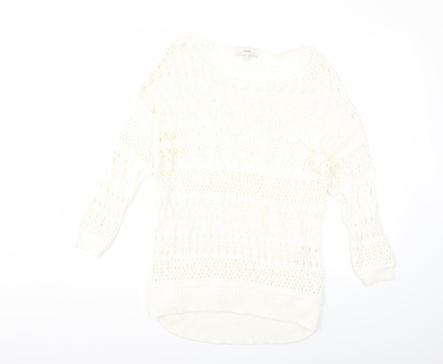 NEXT Womens White  Knit Pullover Jumper Size S