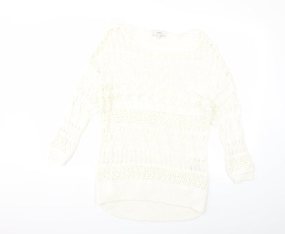 NEXT Womens White  Knit Pullover Jumper Size S