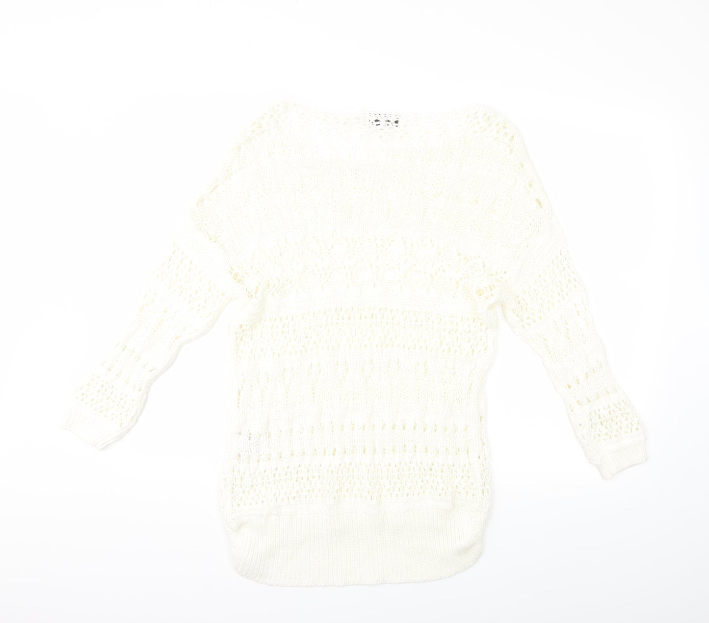 NEXT Womens White  Knit Pullover Jumper Size S
