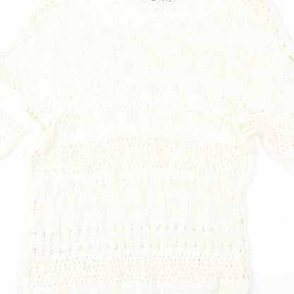NEXT Womens White  Knit Pullover Jumper Size S