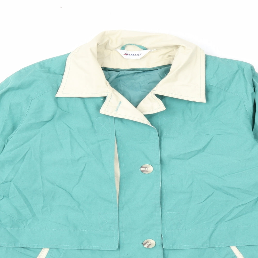Womens UK Size 14 Damart Green Overcoat