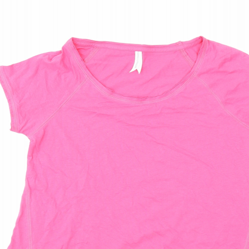 Womens UK Size 10 Marks and Spencer Pink Basic T-Shirt