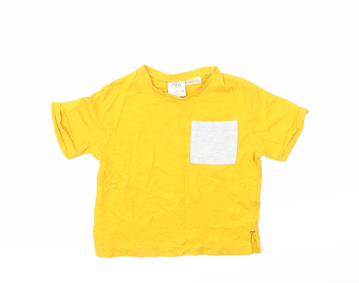 Zara Baby Yellow   Basic T-Shirt Size 12 Months