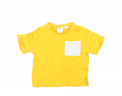 Zara Baby Yellow   Basic T-Shirt Size 12 Months