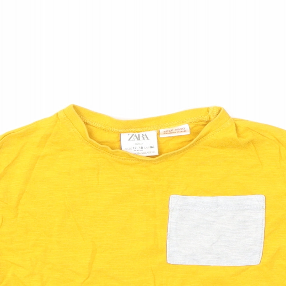 Zara Baby Yellow   Basic T-Shirt Size 12 Months