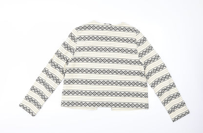 TU Womens White Striped  Jacket Coat Size 16