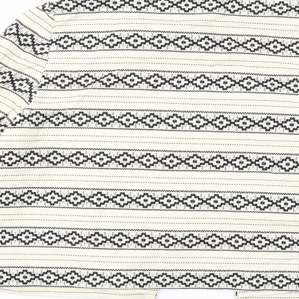 TU Womens White Striped  Jacket Coat Size 16