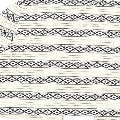 TU Womens White Striped  Jacket Coat Size 16