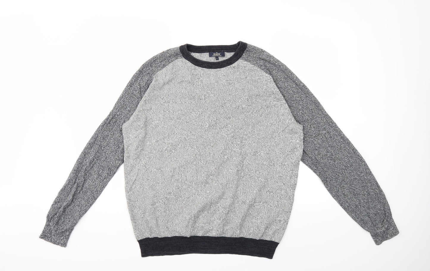 Easy Mens Grey  Knit Pullover Jumper Size L