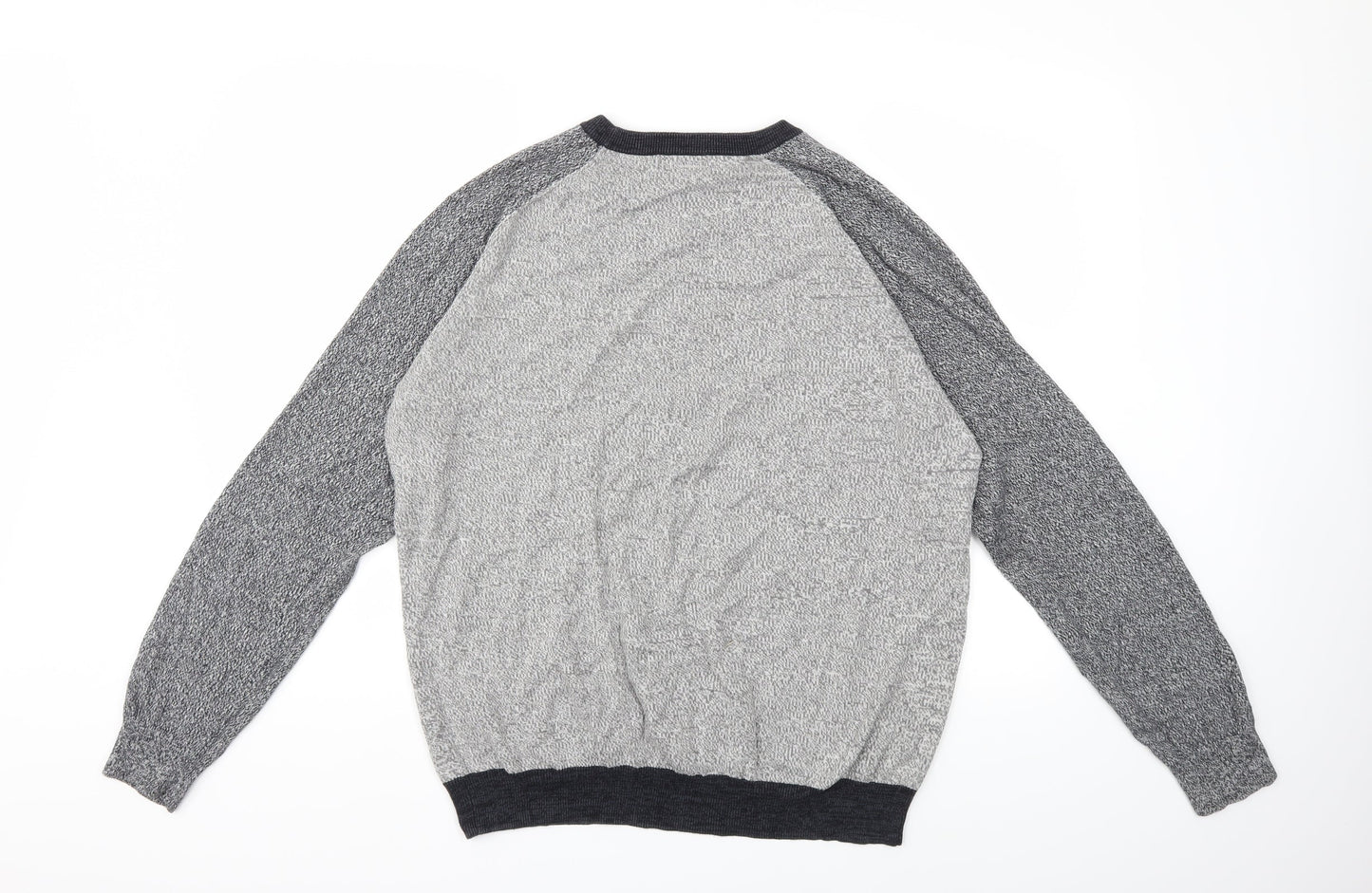 Easy Mens Grey  Knit Pullover Jumper Size L