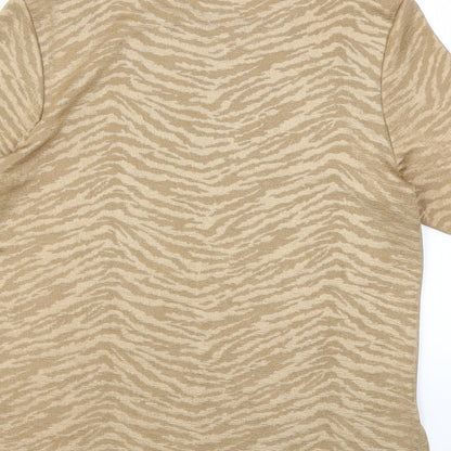 Womens UK Size 10 Preworn Gold Basic T-Shirt