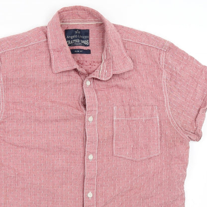 Angelo Litrico Mens Red    Button-Up Size M