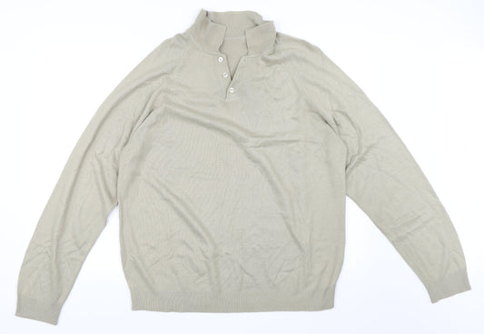 BHS Mens Green   Henley Jumper Size M