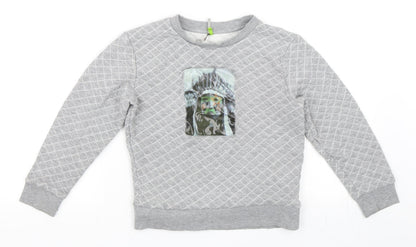 Preworn Girls Grey   Pullover Sweatshirt Size 10 Years
