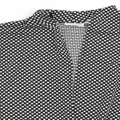 Close-up detail of Kim Rogers women’s black polka dot jacket blazer, size M