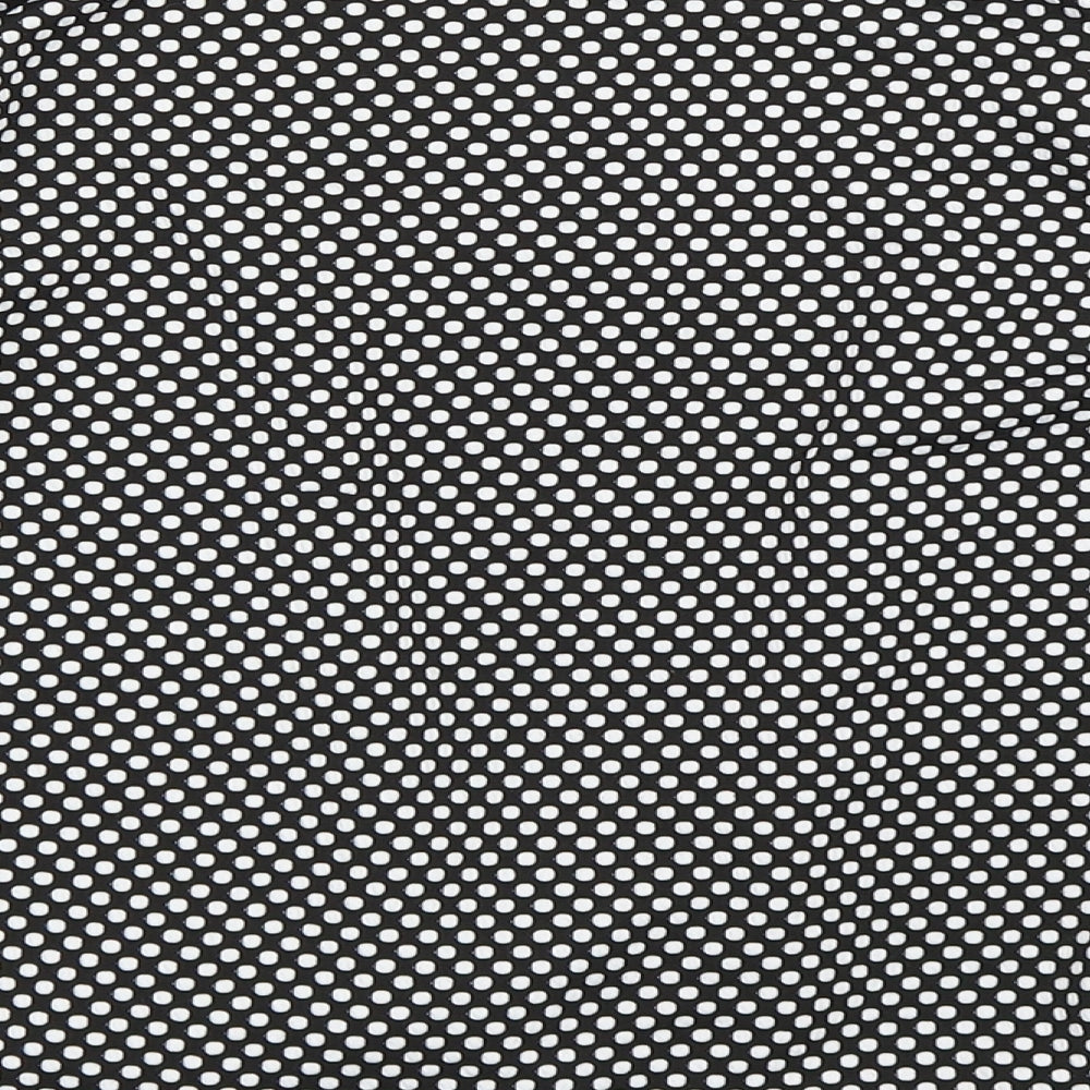 Brand and care label for Kim Rogers women’s black polka dot jacket blazer, size M