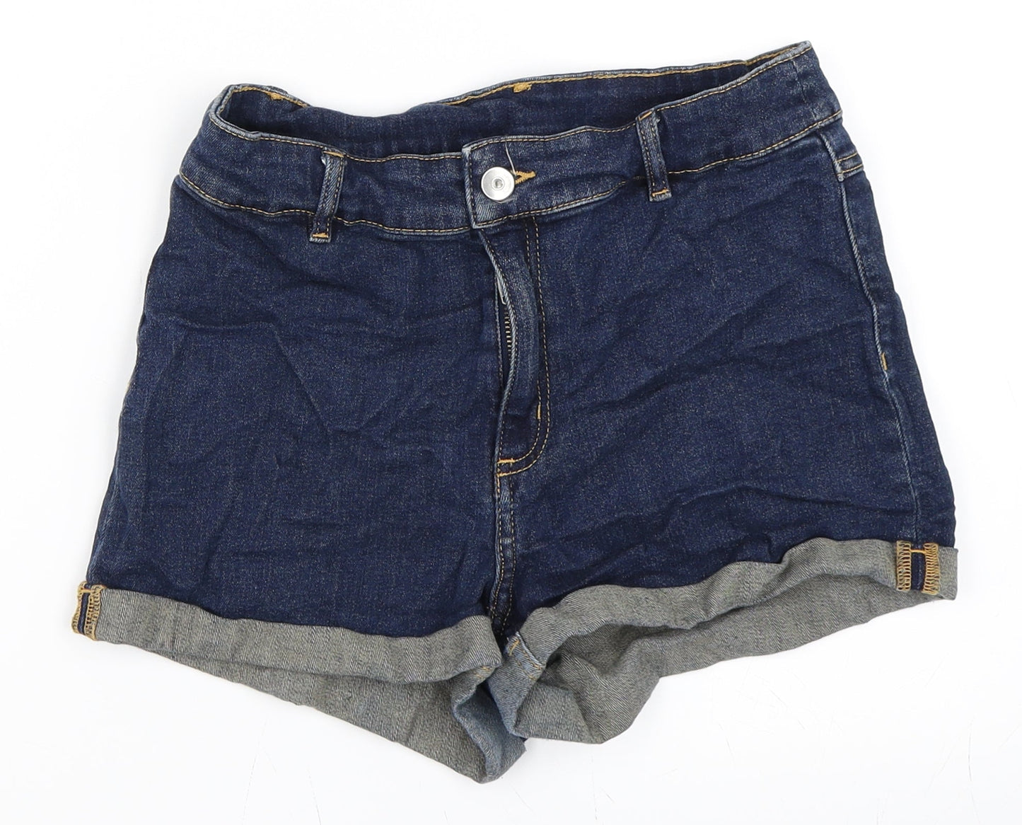 H&M Womens Blue  Denim Hot Pants Shorts Size 38
