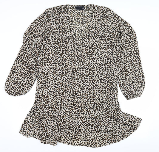 ASOS Womens Brown Animal Print  A-Line  Size 10