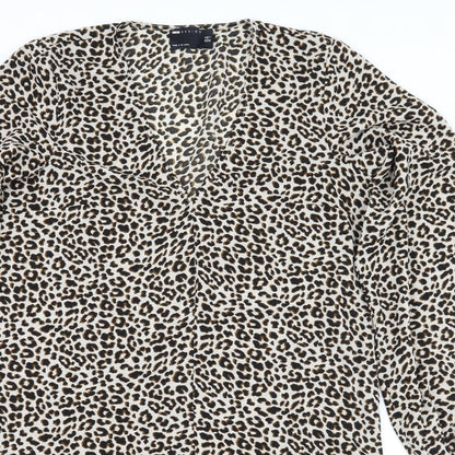 ASOS Womens Brown Animal Print  A-Line  Size 10