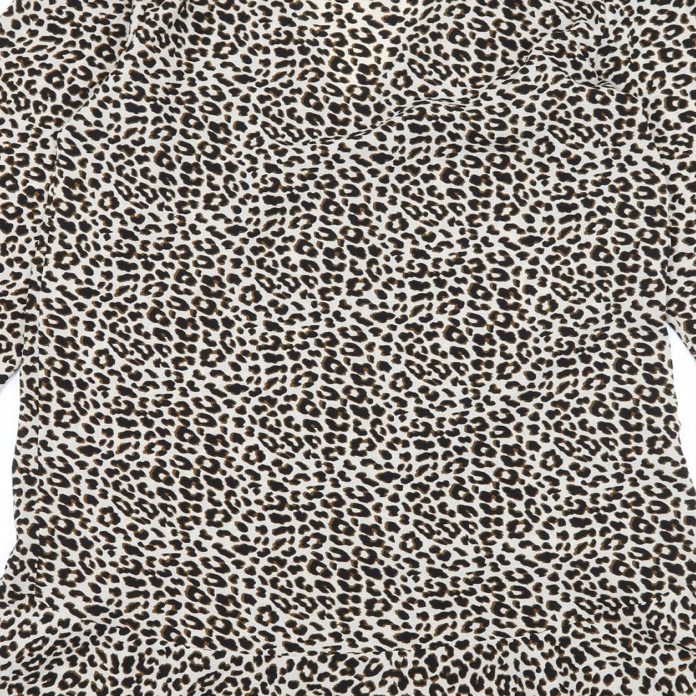 ASOS Womens Brown Animal Print  A-Line  Size 10