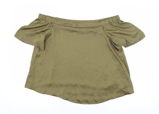 Womens UK Size 10 New Look Green Basic Blouse