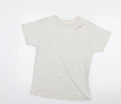 Marks & Spencer Womens Ivory Solid Jersey Top Pyjama Top Size 8  - & Relax