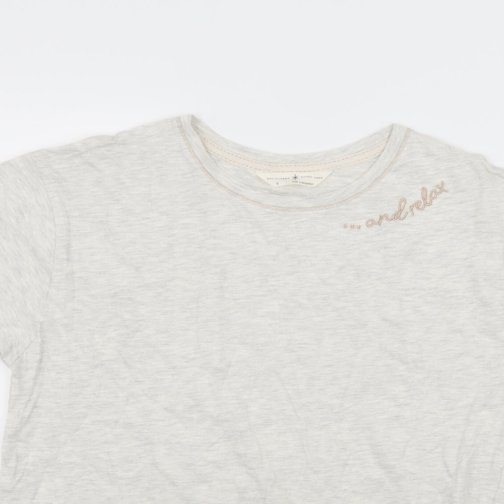 Marks & Spencer Womens Ivory Solid Jersey Top Pyjama Top Size 8  - & Relax