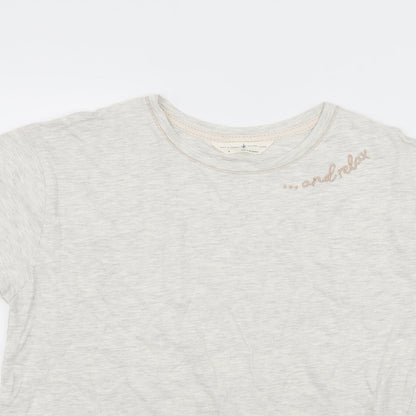 Marks & Spencer Womens Ivory Solid Jersey Top Pyjama Top Size 8  - & Relax