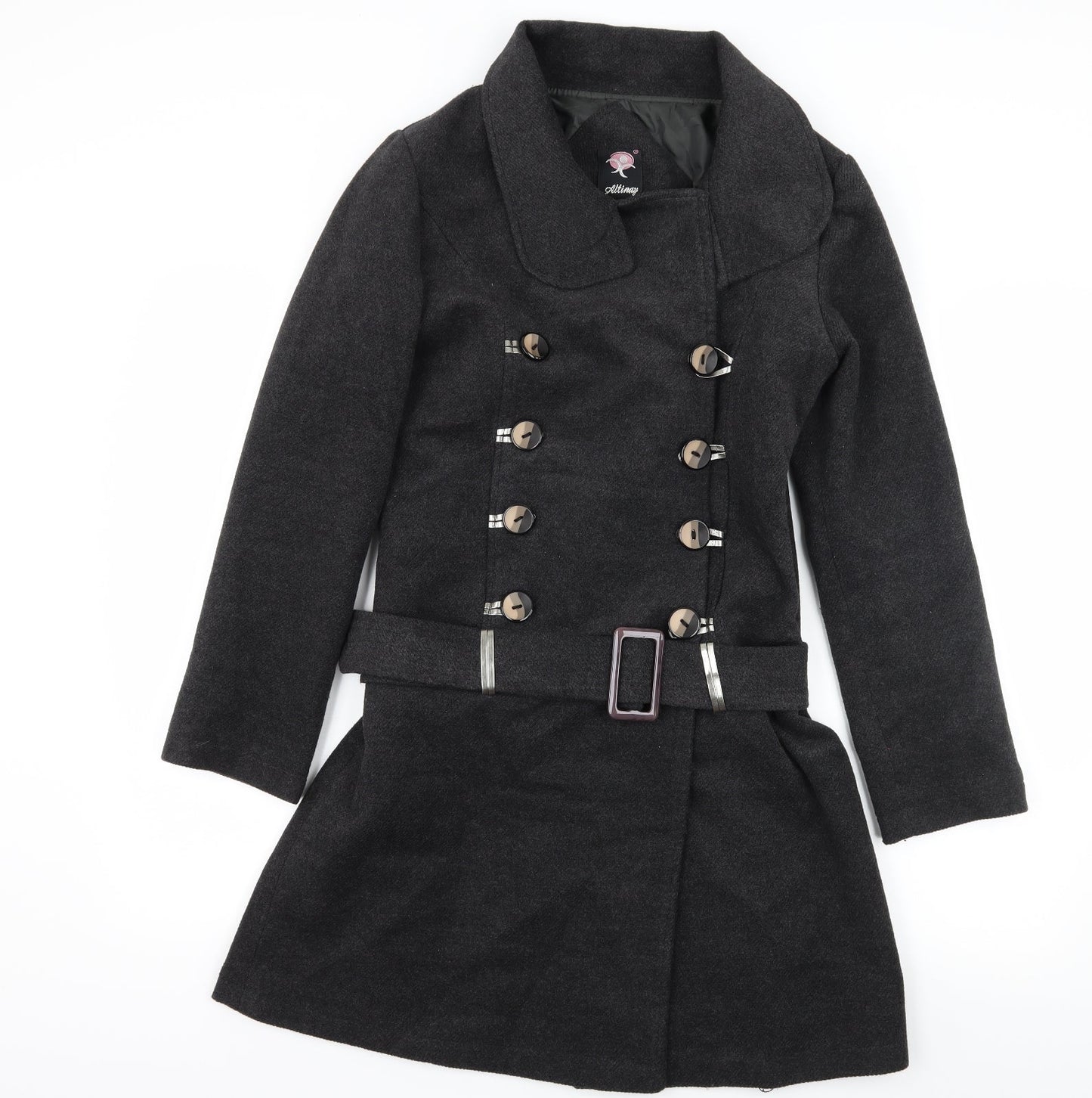 Altinay Womens Grey   Pea Coat Coat Size S