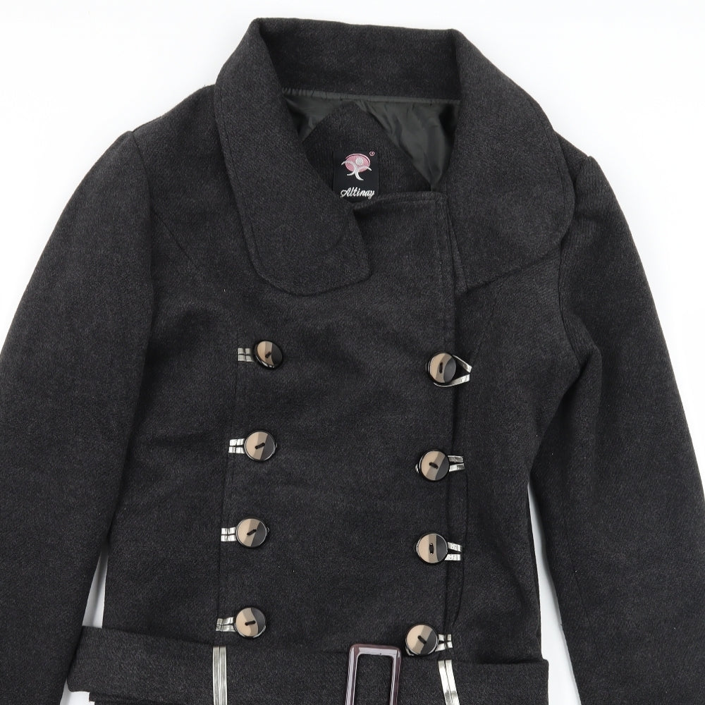Altinay Womens Grey   Pea Coat Coat Size S