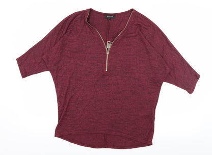 Womens UK Size S New Look Purple Basic T-Shirt