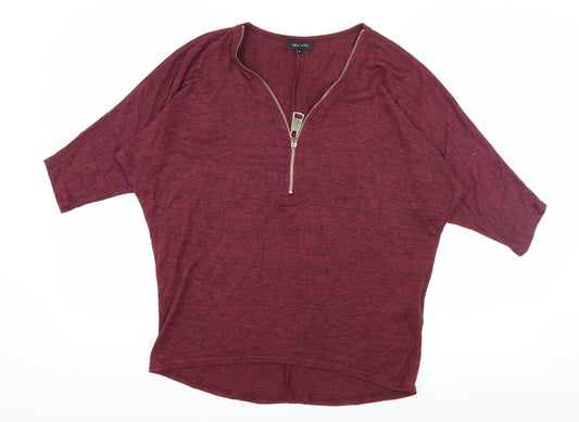 Womens UK Size S New Look Purple Basic T-Shirt