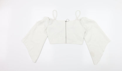 Womens UK Size 8 Topshop White Basic Blouse