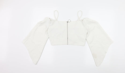 Womens UK Size 8 Topshop White Basic Blouse