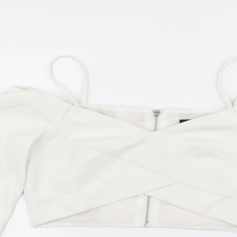 Womens UK Size 8 Topshop White Basic Blouse